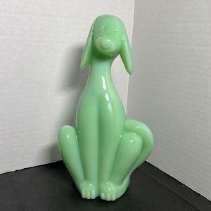 💚🐾 Awesome Vintage Jade Jadeite Heavy Solid Dog Figurine